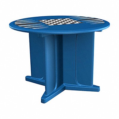 Table 48 Round Slate Blue Game Top