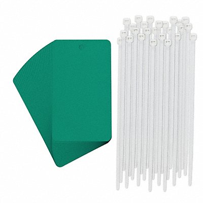 Tag Rectangle Green 5 H 3 W PK25