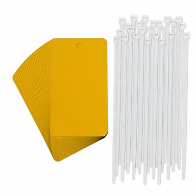 Tag Rectangle Yellow 5 H 3 W PK25