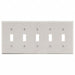 Toggle Switch Wall Plate Brown 5 Gangs