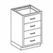 Base Cabinet (4) Drawers 24 W