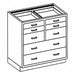 Base Cabinet (8) Drawers 35 W