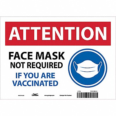 Face Mask Safety Sign Plastic Rectangle