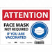 Face Mask Safety Sign Plastic Rectangle