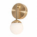 Pearl1LightLEDSconce SatinBrass 4in