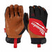 Work Gloves Black/Brown/Red 7 3/4 L