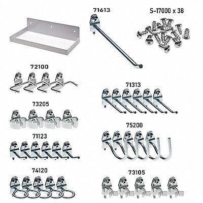 Pegboard Shelf 12 lb 6 D 3 H 12 W White