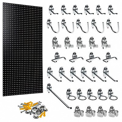 Pegboards 1 Panel 1/4 D 42 H 24 W Black