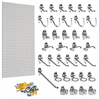 Pegboards 1 Panel 1/4 D 42 H 24 W White