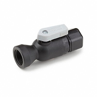 Ball Valve 1/4 x 1/4 NPTF Blk Poly