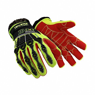 Safety Gloves Black/Hi-Vis Grn/Red M PR