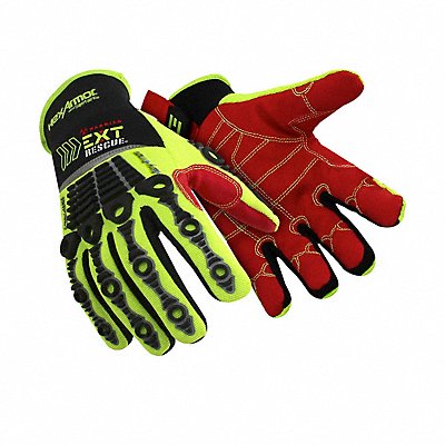 Safety Gloves Black/Hi-Vis Grn/Red S PR