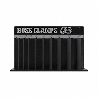 Hose Clamp Rack 10 Loop Blk