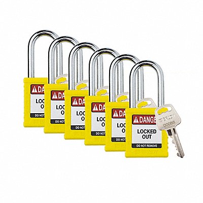 Padlock 6 Pins Yellow PK6