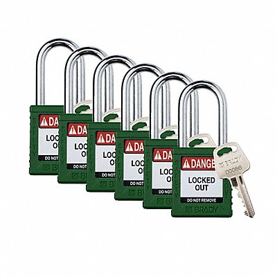 Padlock 6 Pins Green PK6