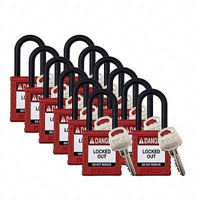 Padlock 6 Pins Red PK12