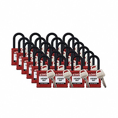 Padlock 6 Pins Red PK24