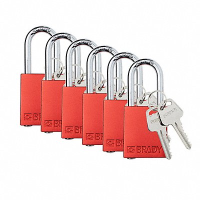 K7939 Padlock 6 Pins Red PK6