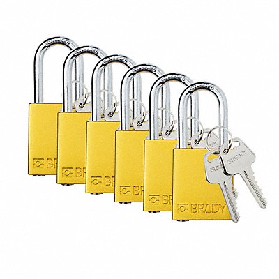 K7938 Padlock 6 Pins Yellow PK6