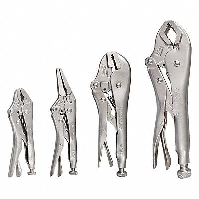 Locking Plier Sets Plain Grip 4 Pcs