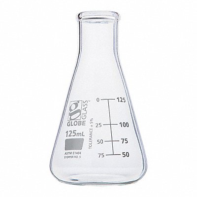 Erlenmeyer Flask 125 mL 115 mm H PK12