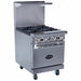 Wide Gas Range/Oven 4 Burner Silver 24 W