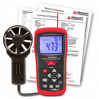 Air Velocity Meter with NIST Plastic