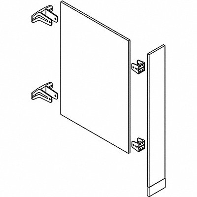 Urinal Partition w/Column Almond 7 in W