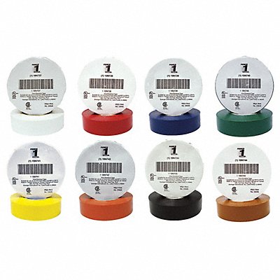 Elec Tape 66 ft Lx3/4 W 7 mil Assorted