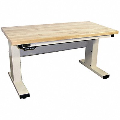 Workstation Adjust Solid Maple Lt Beige