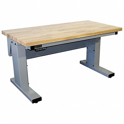 Workstation Adjust Solid Maple Lt Gray