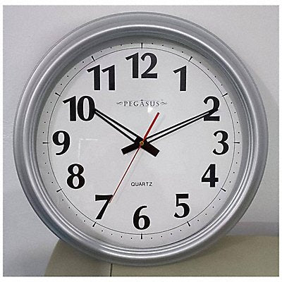 Clock Analog Plastic Case Silver 2 1/4 D