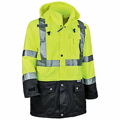 Rain Jacket Hi-Vis Blk Front 3XL