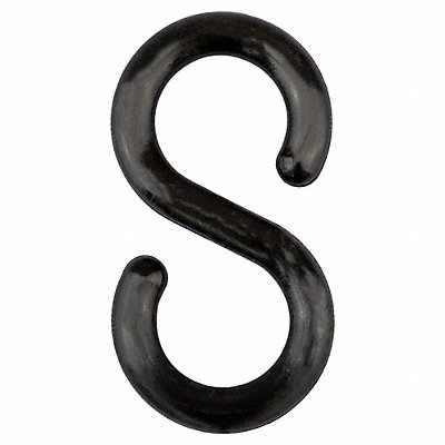 E1239 S-Hook 1-1/2 in Black Acetal PK10