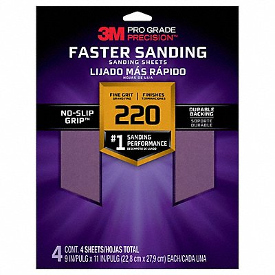 Sandpaper Sheet 220 Grit 9 W PK4