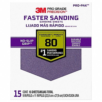 Sandpaper Sheet 80 Grit 9 W PK15