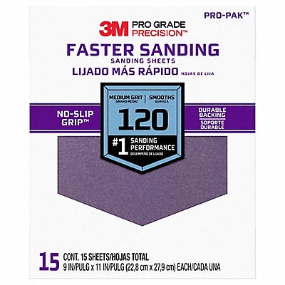 Sandpaper Sheet 120 Grit 9 W PK15