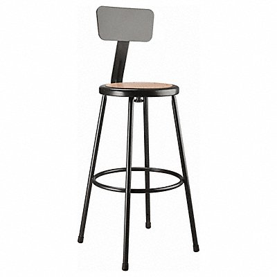 Blk Hardboard Stool Back Stationary 30 