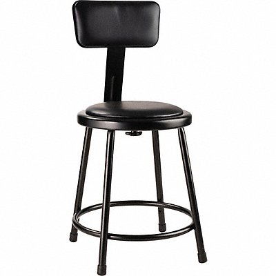 Black Vinyl Stool Back 18 Stationary