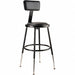 Blk Vinyl Stool Back 19-27 H Stationary