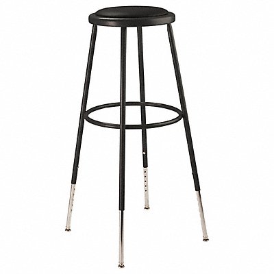 Blk Vinyl Stool 31-39 H Welded Tube Leg