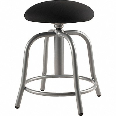 Black Fabric/Grey Frame Stool Curved Leg