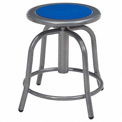 Blue Metal/Grey Frame Stool Curved Leg