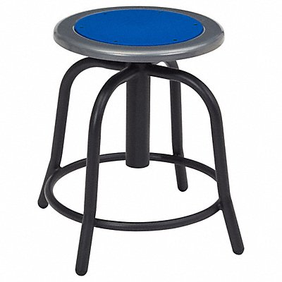 Blue Metal/Black Frame Stool Curved Leg