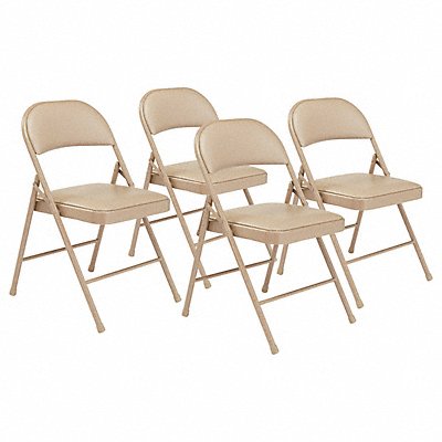 Beige Vinyl folding chairs PK4