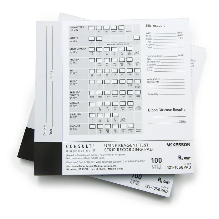 Urine Reagent Test Strip Recording Pad