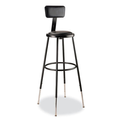 STOOL,32-39"H,BACK,BK