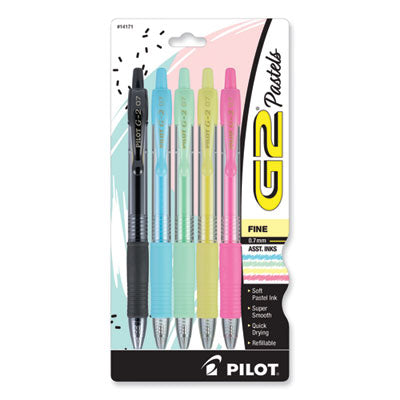 PEN,G2,PASTEL,7MM,5PK,AST