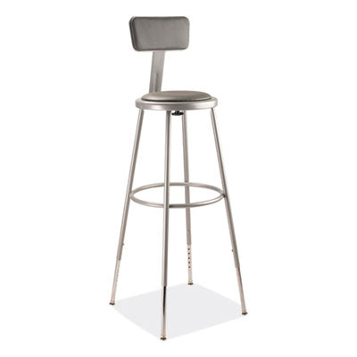 STOOL,32-39"H,BACK,GY