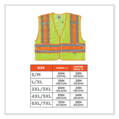 VEST,8245PSV LIME,6XL/7XL